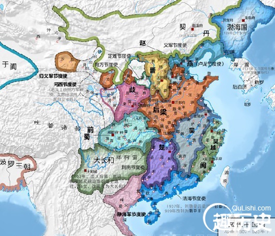 五代十国地图——图说五代十国时期中国版图图片